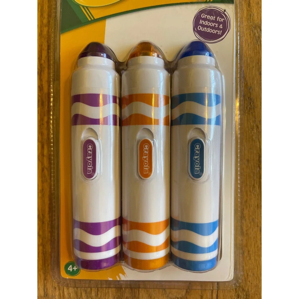 2008 Crayola Flashlight Tag Game 3 Flashlight Markers Blue Orange Purple RARE